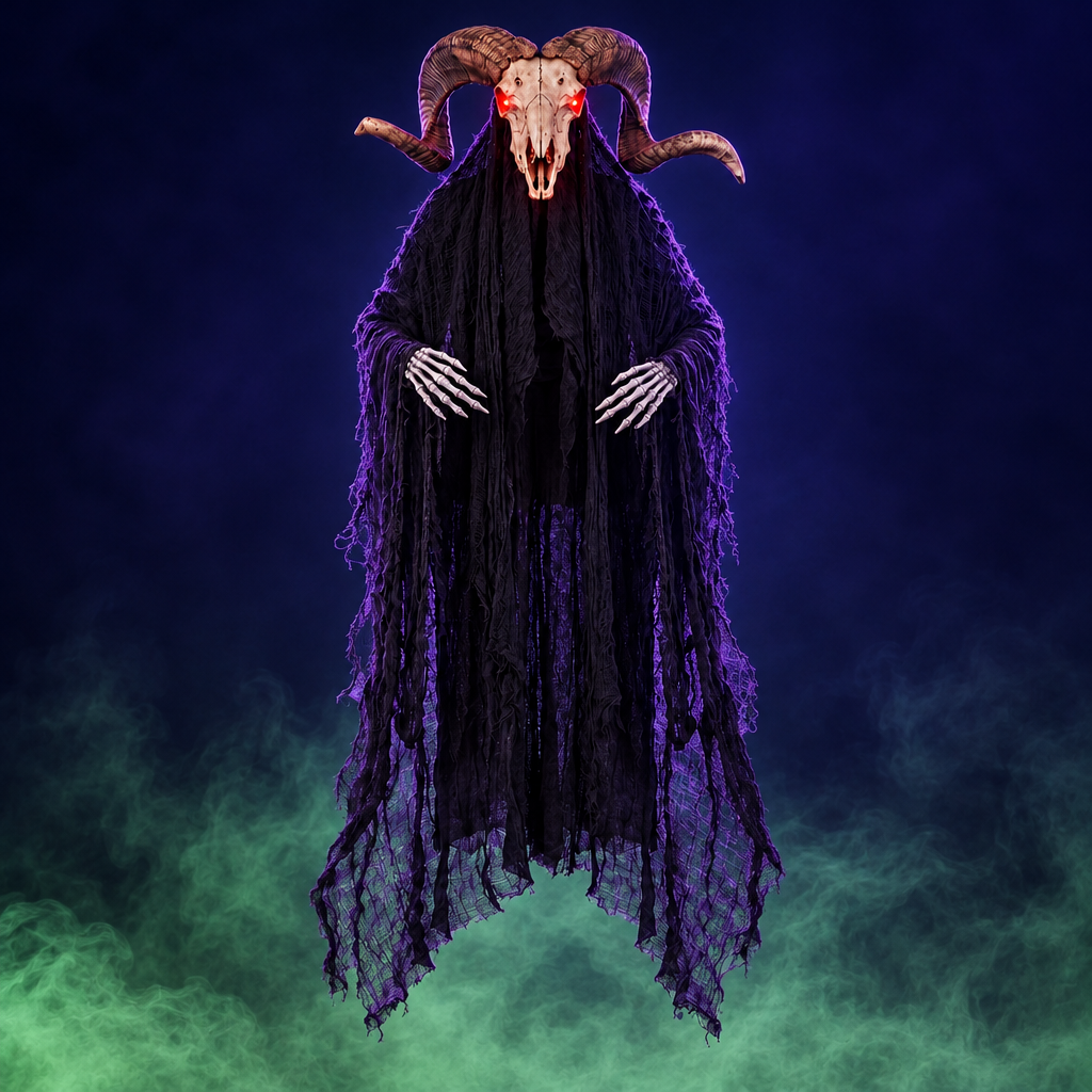 The Phantom Flyer, Ram Skull Demon character in a black shroud