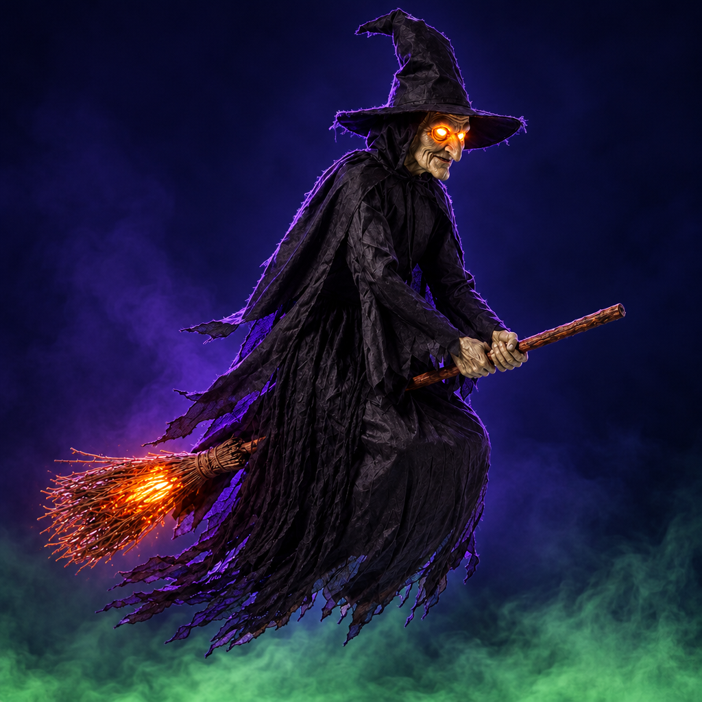 The Phantom Flyer, Wicked Witch character on a broomstick